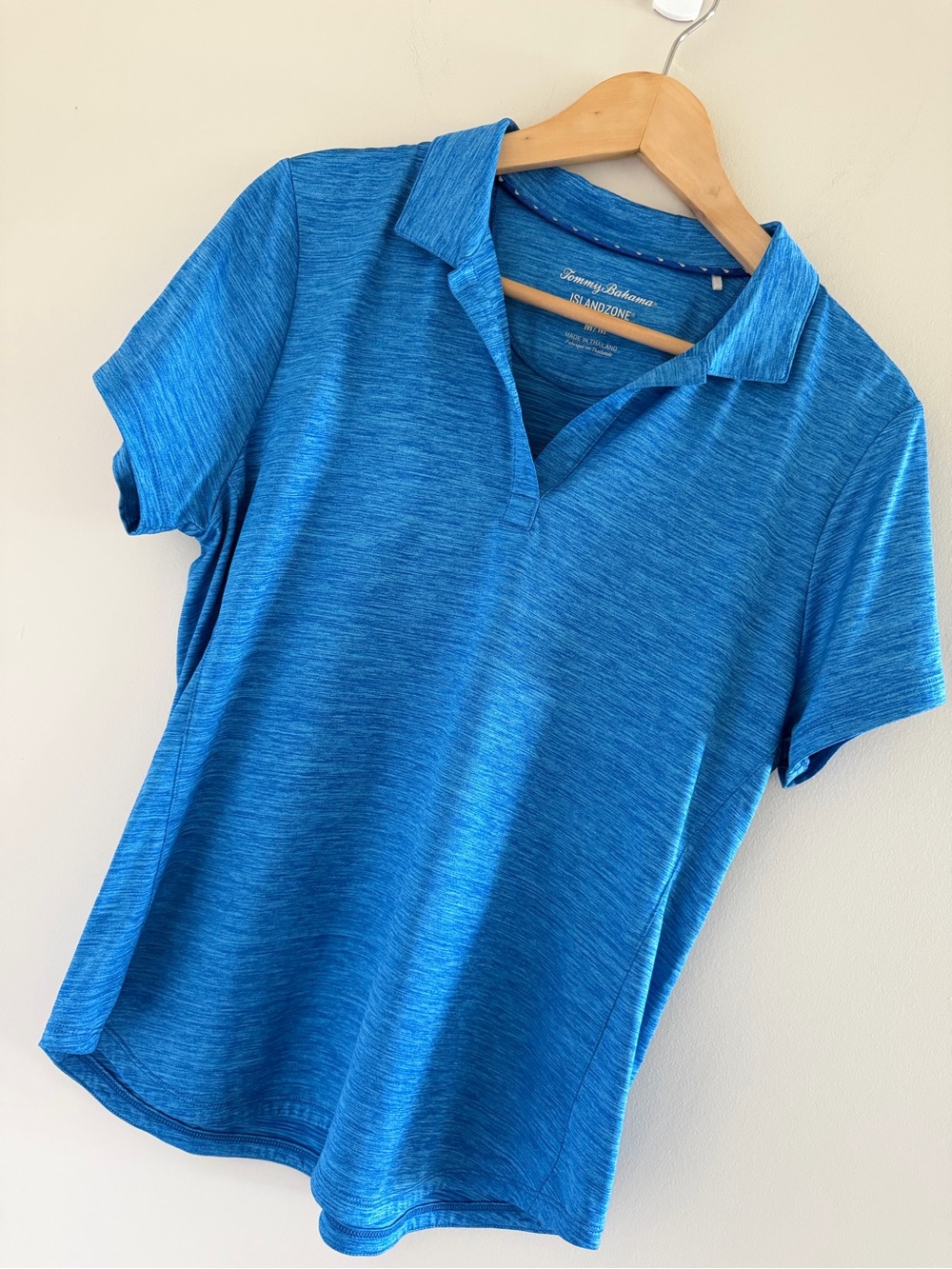 Tommy Bahama IslandZone Blue Performance Shirt Women M Polo Sporty Athleisure